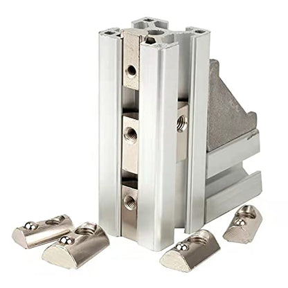 20 Pcs 2020 Series T Spring Nut, M4 Thread Roll in Spring Post Assembly T Nuts Hammer Head Fastener Nut Drop in T-Nut for 20 Series Aluminum Extrusion Profile T Slot 6mm for 3D Printer (M4) - size: 2020 Series M4
