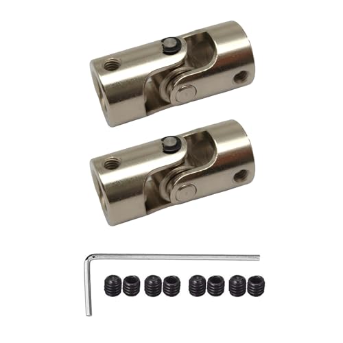 2Pcs 10mm to 10mm Joint Shaft Coupling Coupling Steering Connector Rotatable Joint Coupler for RC Robot Boat Car Crawler Motor - size: 10mm to 10mm