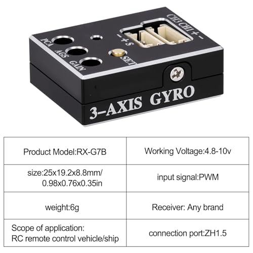 RC Car Repair Kit for RC Drift for Racing Car Professional 1Pcs Metal Automatic Stability Control Gyroscope Gyro Integrated Compact Upgrade Parts