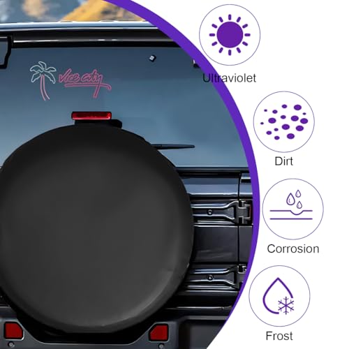 Car Spare Tire Cover, 15Inch Dustproof Waterproof Vehicle Spare Wheel Protectors, All Around Soft Automotive Tough Tire Storage Protection Accessories, Universal for SUV RV Truck - size: 15Inch No Flag