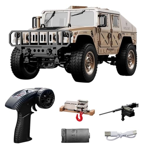 C8835 1:12 4WD Military RC Humvee 2.4G Off-Road Rock Crawler | Realistic military RC truck, 4-wheel drive climbing vehicle with stable 2.4GHz remote control for all terrains - color: C8835-yellow