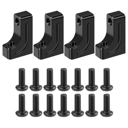 4PCS RC Aluminum Alloy Servo Mounts 1/10th RC Crawler Car CNC Machined Aluminum Servo Mount for SCX10 90047 Wrangler 1/10 RC Crawler Car Upgrades (Black) - color: Black