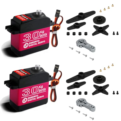 2 Pack High Torque Full Metal Gear 30KG Digital Servo Motor, DS3230MG Upgraded Waterproof Steering RC Servo for 1/8 1/10 Scale RC Car Crawler Control Angle 180°