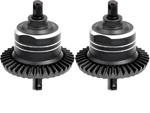 1/10 Front Rear Differential Upgrades Diff for 1/10 Traxxas Slash Rustler Stampede Hoss 4x4 VXL Ford 150，2PCS #45 Steel Differential, Replaced #5381#6882#5379(Black) - color: Red