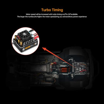 XC GL550&GL10 APP Controls Sensored Brushless Motor and FOC ESC Combo,80A Current,2-3S Lipo,6.0/7.4V BEC,IP67 Water Proof,3300KV FOC Motor,Applicable to:1/10 1/8 Crawler Off Road