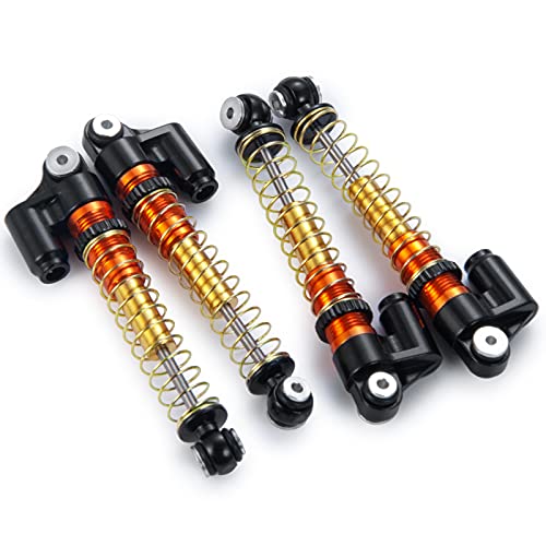 RCLIONS Aluminum 43mm RC Oil Shock Absorber Damper for All 1/24 Axial SCX24 | SCX-24 Deadbolt Base Camp Lexus Dooge Gladiator RC Crawler Car Upgrades - color: Black