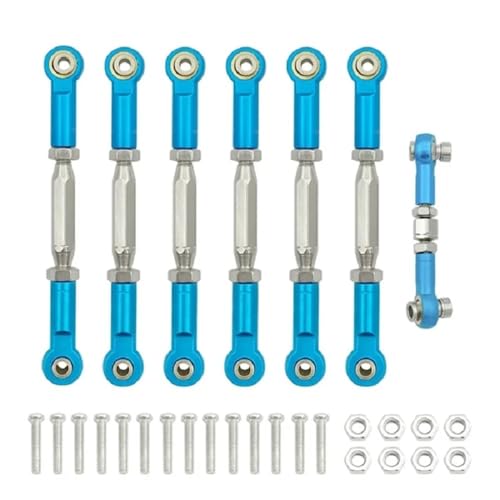 Metal Turnbuckle Camber Link Rod Linkage Kit Compatible with 1/10 RC Car Compatible with 4X4 VXL 2WD Upgrade Parts(Light Blue) - color: Light Blue