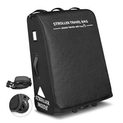 RAYMACE Padded Stroller Travel Bag for Airplane with Wheels | Stroller Gate check bag Fits UPPAbaby Vista V2, Cruz V2(Remove Rear Wheels), Travel Safe Protection Bag, Patterned Design