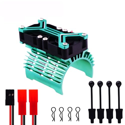 4274 4068 Motor Fan & Body Clips for Arrma 1/7 1/8 RC Cars Felony Infration Limitless Kraton Outcast Notorious 6S Motor Heatsink 40mm 42mm Cooling Fan Upgrades Parts Green - color: green