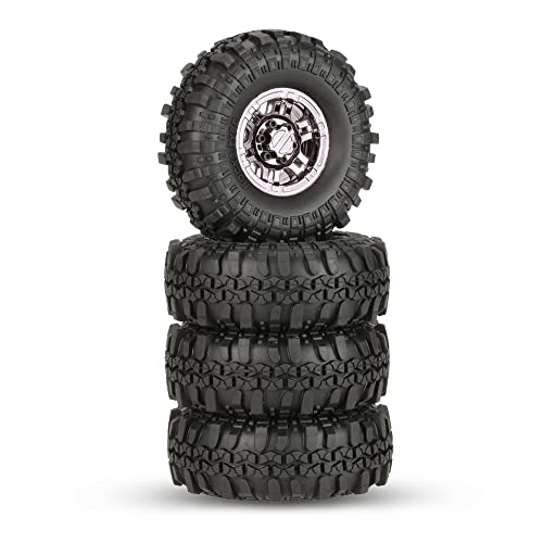Goolsky 4Pcs AUSTAR AX-4020C 1.9 Inch 110mm 1/10 Rock Crawler Tires with Beadlock Wheel Rim for D90 SCX10 AXIAL RC4WD TF2 RC Car