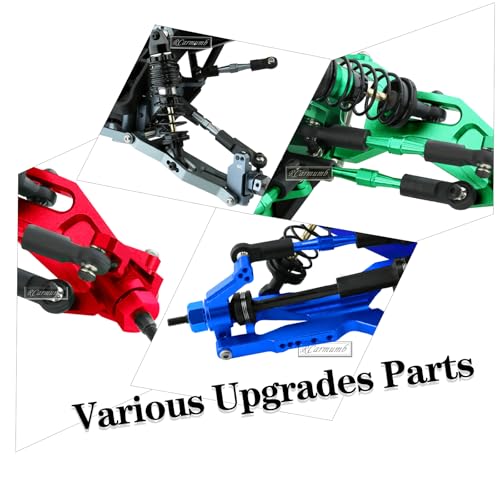 Upgrade Parts for Rustler/Stampede 2WD(VXL), Front/Rear Suspension A-Arms,Steering Blocks,Caster Blocks C-Hubs,Stub Axle Carriers,Shock Towers,Steering Bellcrank,RCarmumb Aluminum RC Hop-Up,Red - color: Red(1set)