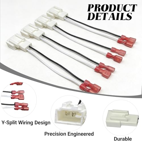 Car Door Speaker Harness Adapter, Audio Bass Speaker Wiring Harness, Stereo Plug Adapter, Subwoofer Wire Modification Cable Conversion Accessories, Compatible with Mitsubishi Subaru (4PCS)