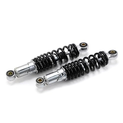 Minho Dual Rear Shock Absorbers with Adjustable Spring Preload in Heavy Iron Material Compatible with Chinese GY6 4-Stroke Engine Taotao ATV Go Kart,Black Color,250MM Length - size: 250mm