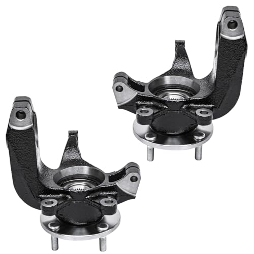 Detroit Axle - Front 4pc Steering Knuckles CV Axles for 06-11 Ford Focus | 2 CV Axles 2 Steering Knuckles & Wheel Bearing Hubs 2006 2007 2008 2009 2010 2011 [Auto Trans.] Replacement - size: 4UX47689/Kit