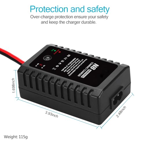 NiCD NiMH Battery Charger for 2-8S Battery Packs of Airsoft RC Car Drone | Fast RC NiCD NiMH Battery Chargers Compatible with Standard Tamiya/Mini Tamiya/Alligator Clips Connectors
