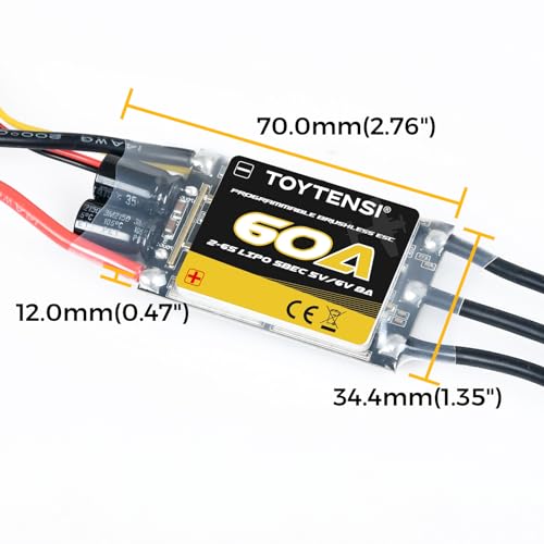 60A 2–6S RC Brushless Motor ESC for RC Plane & Airplane with 5V/6V 8A SBEC
