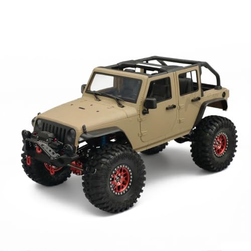1/10 RC Jeep Wrangler Convertible Hard Shell Kit, for 1/10 RC Crawler TRX4 Axial SCX10 90046 90027 313 Wheelbase Shell Modification Accessories (Khaki) - color: Khaki