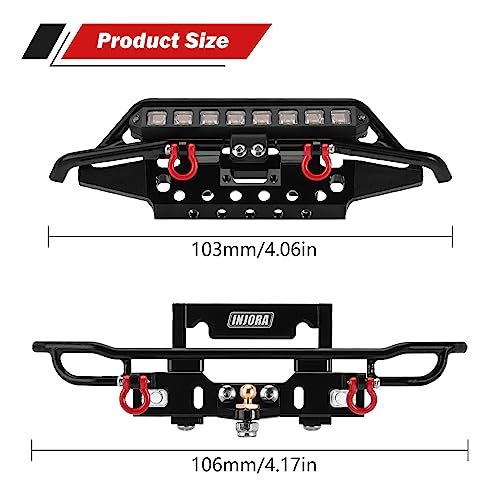 INJORA CNC Aluminum Front Rear Bumper for 1/18 TRX4M Bronco (4M-43) - size: Front&Rear