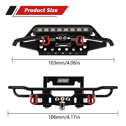 INJORA CNC Aluminum Front Rear Bumper for 1/18 TRX4M Bronco (4M-43) - size: Front&Rear