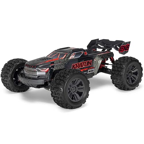 ARRMA 1:8 Kraton 6S EXB Ready to Run, Clipless Body, Basher Monster Truck RC Remote Controlled, Powerful and Stable with Brushless Motor, Battery and Charger Not Included, Black, ARA8708V6T1