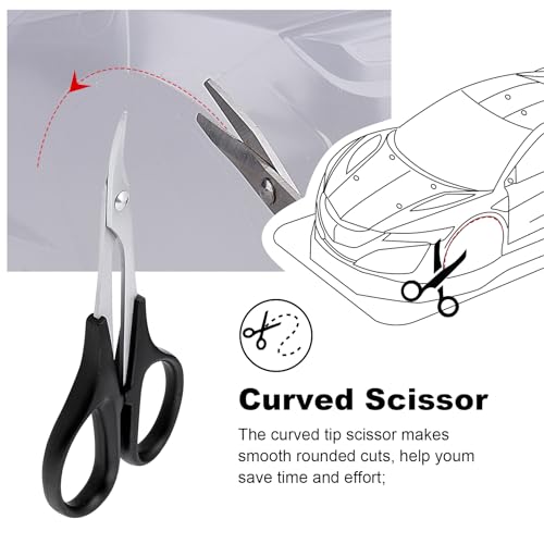 Hobbypark 0-14mm Hole Puncher Reamer w/Sleeve and Curved Scissors Set Universal Tool for RC Car Body Shell Lexan Plastic (with Blue Reamer)