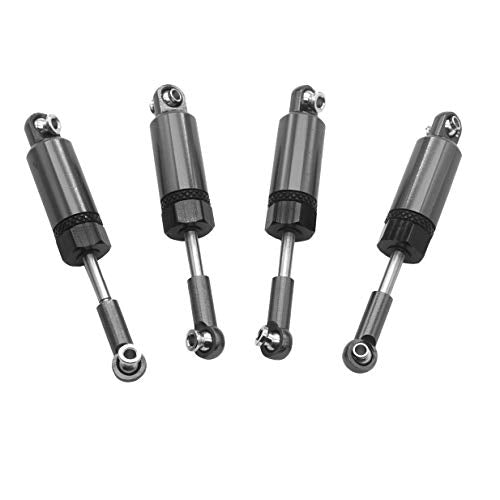 4Pack Share Goo Metal Shock Absorber Kit Damper Suspension Upgrade Part Compatible with WPL 1/16 C14 C24 RC Crawler Off-Road Car Truck (Dark gray) - color: Black