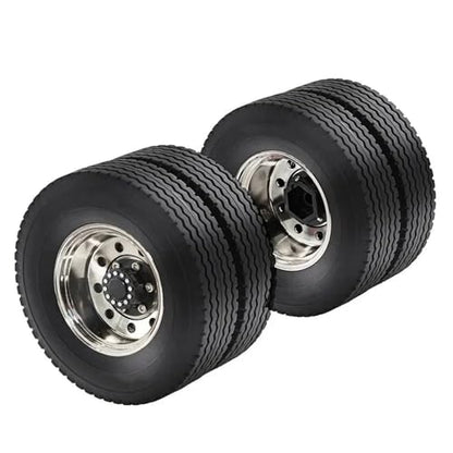 RC Car Toys For Tamiya 1/14 Metal Wheel Rim Tire Set Upgrade Modification Parts RC Truck For Universal Model Cars(2 Rear) - color: 2 Rear