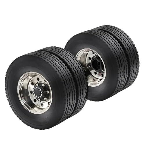 RC Car Toys For Tamiya 1/14 Metal Wheel Rim Tire Set Upgrade Modification Parts RC Truck For Universal Model Cars(2 Rear) - color: 2 Rear