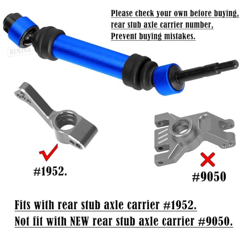 RC Drive Shaft CVD Axles Upgrades Part for 1/10 Slash VXL 4X4,Rustler VXL 4X4,Stampede VXL 4X4,#45 Steel Front Rear Driveshaft with Hex,Navy Blue - color: Blue - Upgrades Part