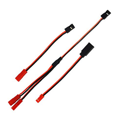16LEDs RC Crawler Car LED Light Bar Roof Lamp Simulation Spotlight Kit 5-8.4V & Male JR to Female JST Y Splitter Harness Parallel Wire & 1 Pair JST to JR Male Female Cable Servo Adapter