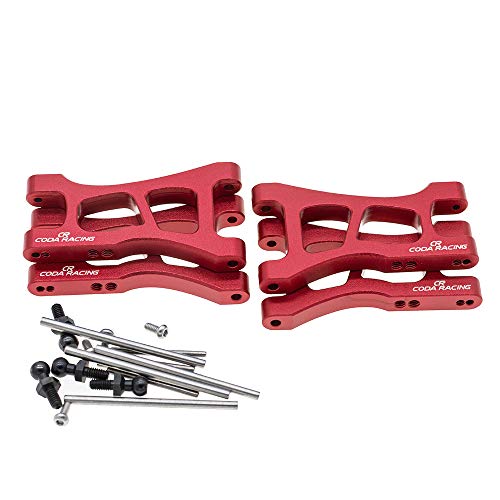 4-Pack Alloy Front&Rear Suspension Arms for Traxxas 1/18 LaTrax Teton Desert Prerunner SST -Replaces Part 7630 - color: Red