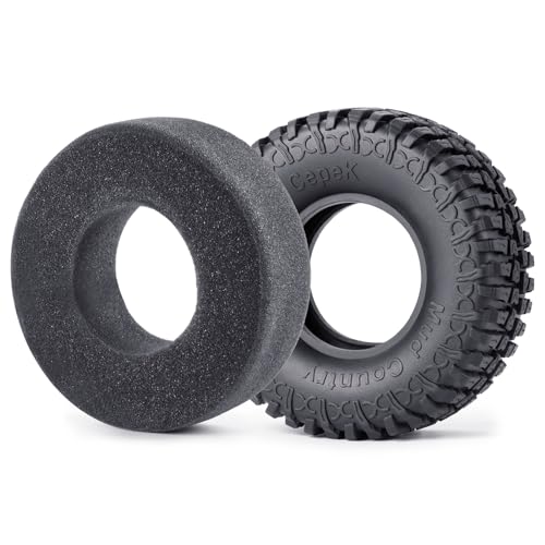 4PCS 1.9inch Rubber Tyre 100mm OD Wheels Tire Off Road Mud Wheel Tires Rubber Terrain Crawler Tyre for 1/10 TRX-4 Axial SCX10 90047 D90 D110 TF2 RC Crawler Car Replacement Upgrade Part