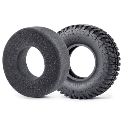 4PCS 1.9inch Rubber Tyre 100mm OD Wheels Tire Off Road Mud Wheel Tires Rubber Terrain Crawler Tyre for 1/10 TRX-4 Axial SCX10 90047 D90 D110 TF2 RC Crawler Car Replacement Upgrade Part