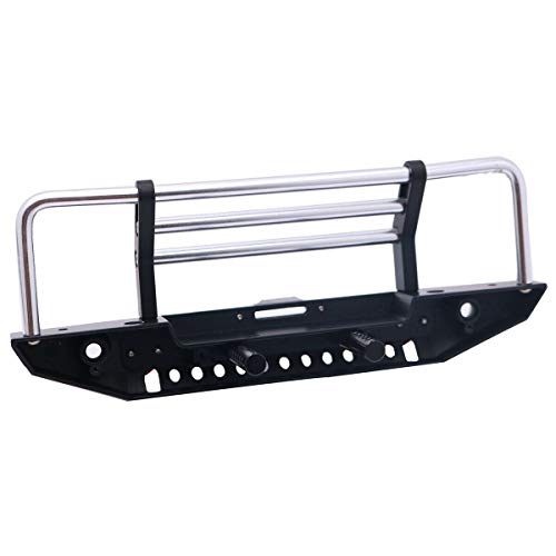 LCX Racing 1/10th RC Crawler Car Metal Bull Push Bar Front Bumper for TRX4 TRX-4 Axial SCX10 II 90046 Redcat Gen8 Scout II, Upgrades Parts Accessories