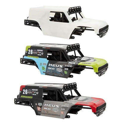 MEUS Racing MB18 TRX4M Body & Chassis Kit for Traxxas TRX4M Defender Bronco K10 F150 High Trail 1/18 RC Crawler Upgrades Parts (Red&Black) - color: Red&black