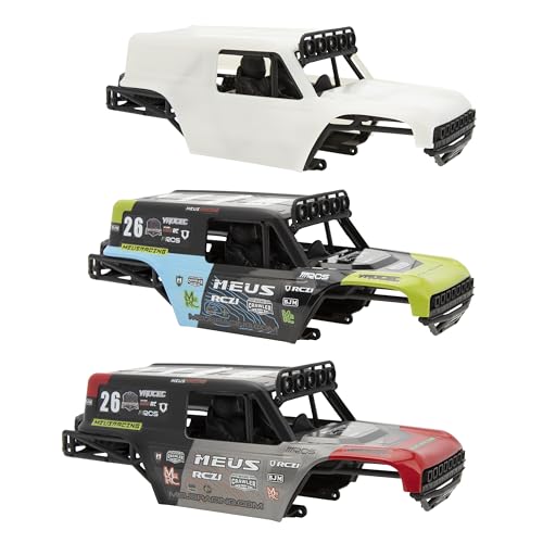 MEUS Racing MB18 TRX4M Body & Chassis Kit for Traxxas TRX4M Defender Bronco K10 F150 High Trail 1/18 RC Crawler Upgrades Parts (Green&Blue) - color: Green&blue