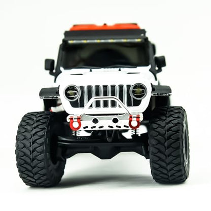 Details RC Aluminum Alloy Front Bumper with Red Shackles for Axial SCX30 Jeep Wrangler, 1/30 Scale RC Car Upgrade Part (Sliver) - color: Sliver