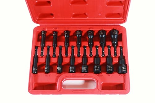 15PCS Magnetic Nut Driver Set,Impact Power Hex Nut Driver Drill Bit Master Kit, SAE & Metric, 1/4-Inch Quick-Change|Cr-V Steel - size: 15PCS 2.5 Inch Magnetic Nut Driver Set