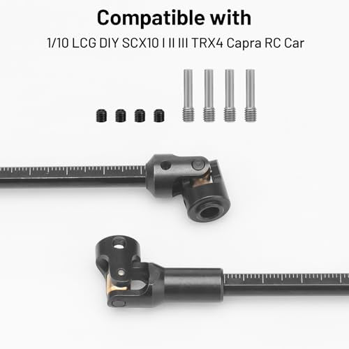 daitoku Driveshaft Universal Joint Drive Shaft 68-229mm Free to Cut Length for SCX10 I II III TRX4 Capra 1/10 LCG DIY RC Upgrade Parts - Black - color: Black