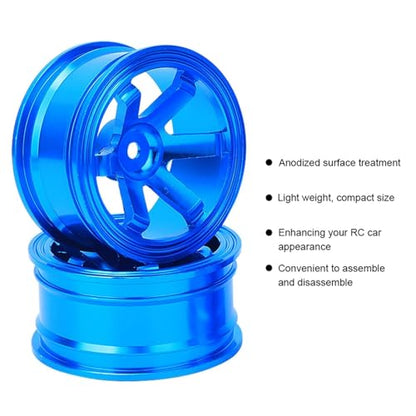 12mm Hex Hubs Metal Wheel Hub Metal Wheel Hub, 4pcs Aluminium Alloy Wheel Hub for Universal 1/10 Flat Running Drift RC Car Model Accessory Wheel Rims RC Wheel Rims Set Rc Drift Wheels(Blue) - color: Blue
