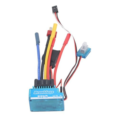 RC Car Brushless ESC, 80A Electronic Speed Controller, Waterproof Brushless ESC for 1/10 RC Car, Boat, Aluminum Alloy, Plastic