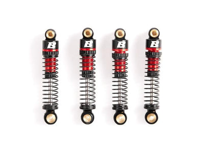 Rc Car Parts for FCX24 FCX18 1/18 1/24 Upgrade Parts: 41mm Oil-Filled Aluminium Shocks (4 pcs) Red - color: Red