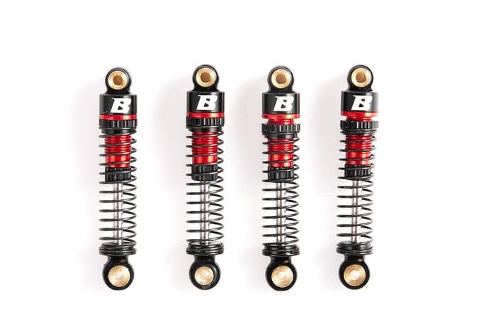 Rc Car Parts for FCX24 FCX18 1/18 1/24 Upgrade Parts: 41mm Oil-Filled Aluminium Shocks (4 pcs) Red - color: Red