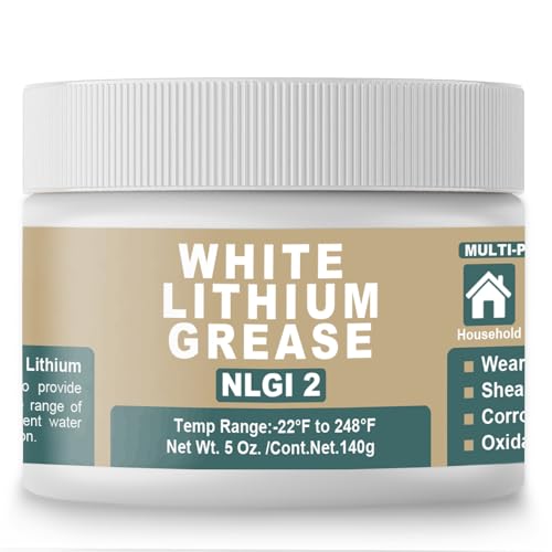 BTAS White Lithium Based Grease for Garage Door Tracks Hinges and Sliding Mechanisms,Bearings & Gears Lubricant Grease, Suitable for Automotive, Marine, Industrial & Household Applications,NLGI 2 5 oz - size: 5 oz