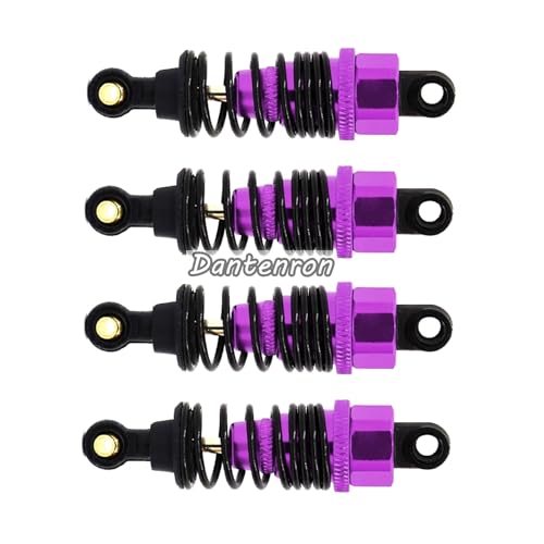 4Pack RC Car 102004 Adjustable Shock Absorber Damper Upgrade Parts Replacement Accessory 68mm For 1/10 RC On Road Drift Rally Car HSP 94102 94122 HPI Losi Axial Tamiya Redcat (Purple) - color: Purple
