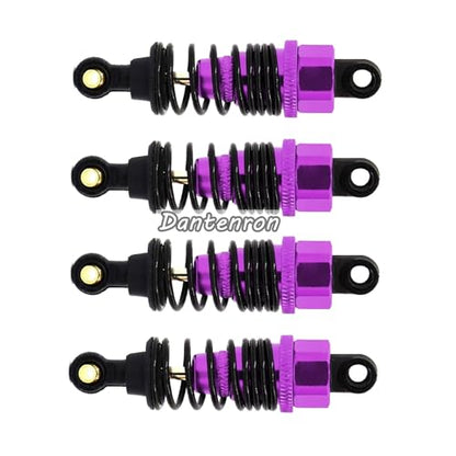 4Pack RC Car 102004 Adjustable Shock Absorber Damper Upgrade Parts Replacement Accessory 68mm For 1/10 RC On Road Drift Rally Car HSP 94102 94122 HPI Losi Axial Tamiya Redcat (Purple) - color: Purple