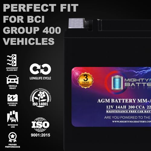 Mighty Max Battery MM-AUX14 Auxiliary Battery 12V 14Ah, 22RC, 200 CCA Rechargeable AGM Car Battery - style: AUX14