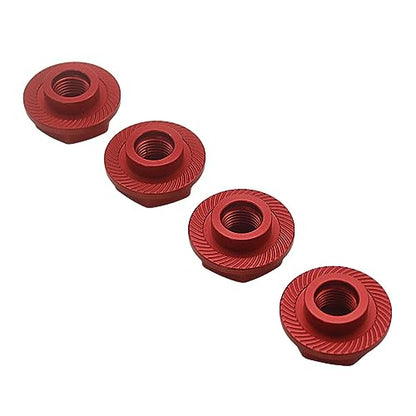 24mm CNC Metal Wheel Tire Adapter Front Rear Tyre Nut Cap 4pcs (Red) | for 1/5 Scale TRAXXAS X-MAXX XMAXX 6S 8S Truck Rc Car Racing Toys Parts - color: Red