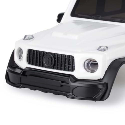Hard Body Shell for Axial SCX30 1/30 RC Crawler ABS Plastic Body Cover with Light Bucket & Spare Tire Mount Direct Fit Replacement DIY Upgrade (White) - color: White