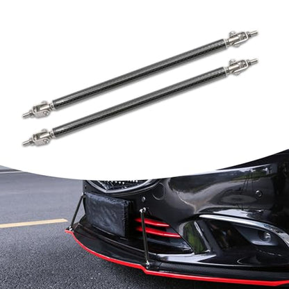 Pack-2 Front Splitter Support Rods, 20CM/7.87" Front Bumper Lip Splitter Diffuser, Retractable Pillar Tie Rod Decoration, Compatible with Most Vehicles (Carbon Fiber Black)